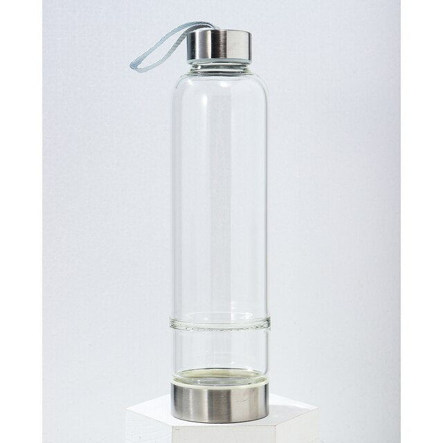 Glass Water Bottle - Crystal Glass Water Bottle - Super Vinyasa