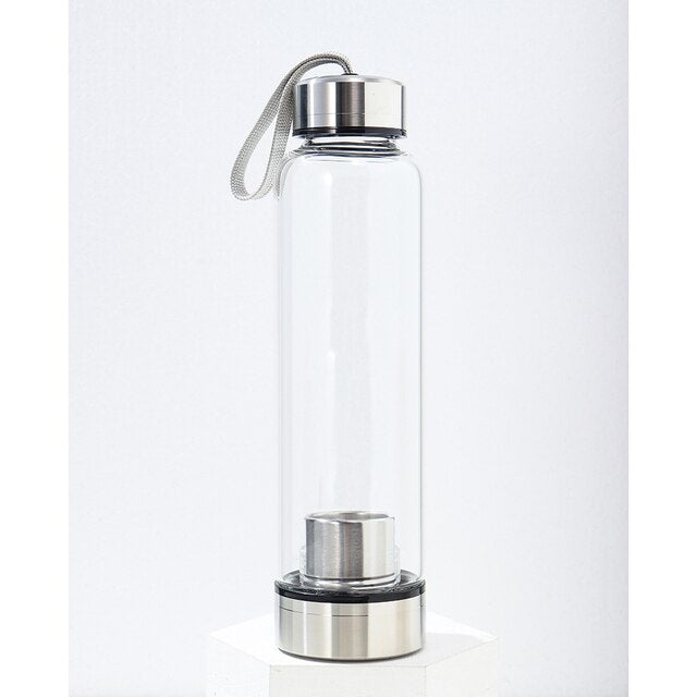 Glass Water Bottle - Crystal Glass Water Bottle - Super Vinyasa