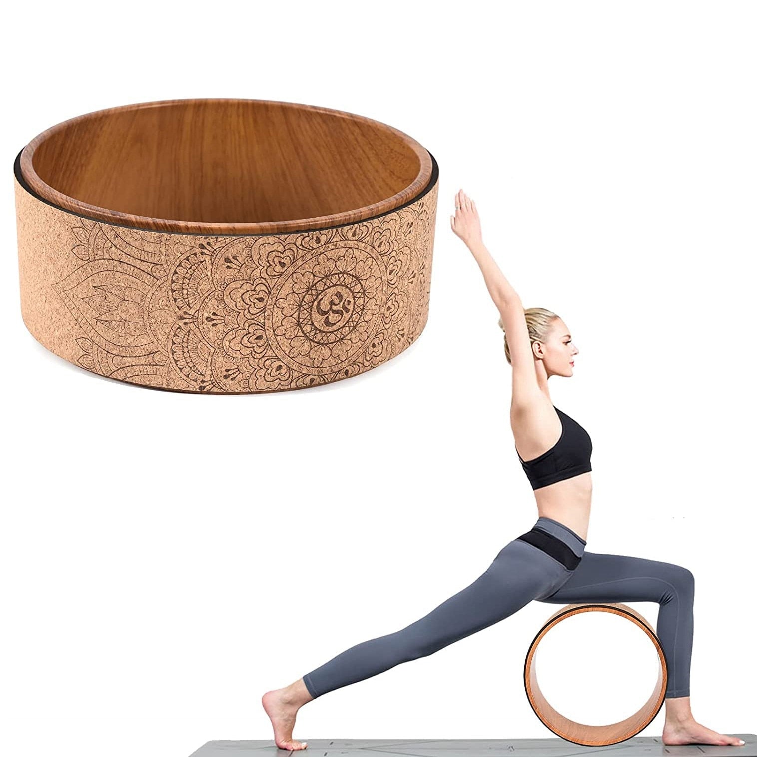 Yoga Roller Cork Back Wheel - Women Cork Back Wheel - Super Vinyasa